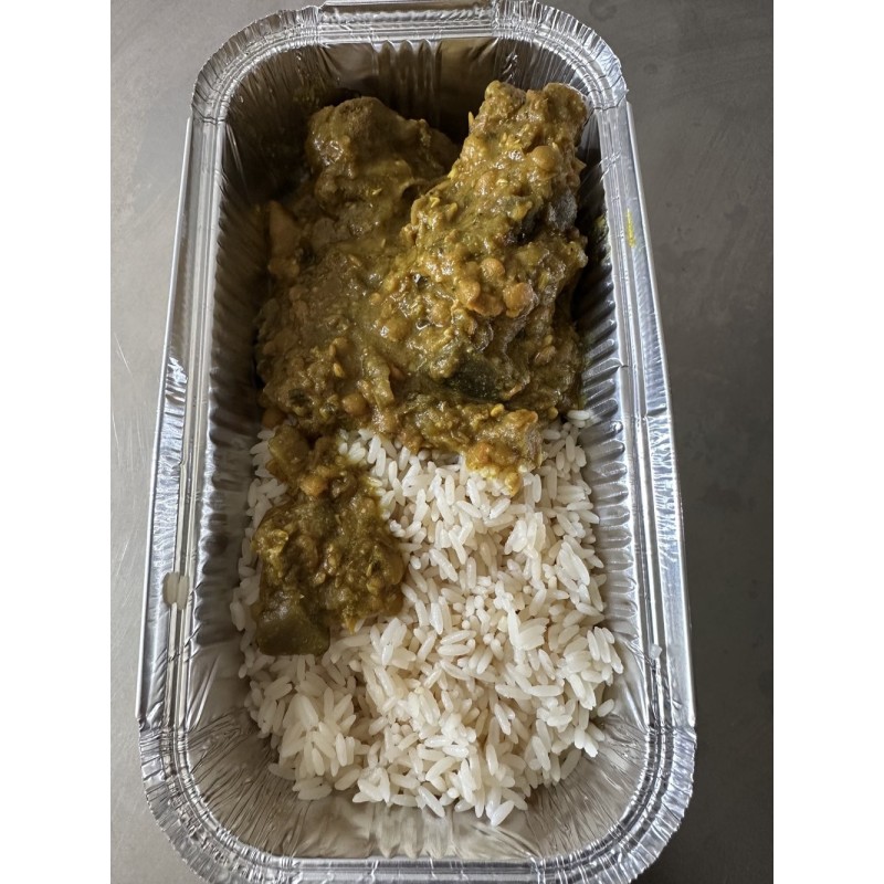 COLOMBO DE  POULET (COQ) : (accompagnement ) RIZ & LENTILLES