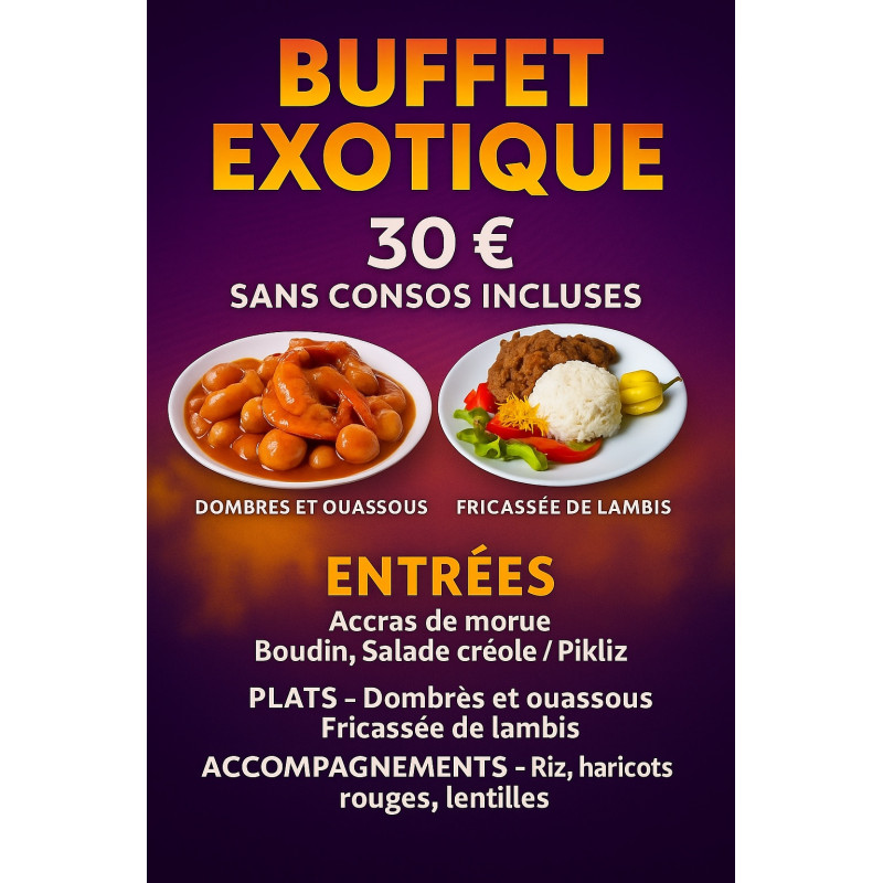 « Rétro Folié’s » (Buffet Exotique – sans consos)