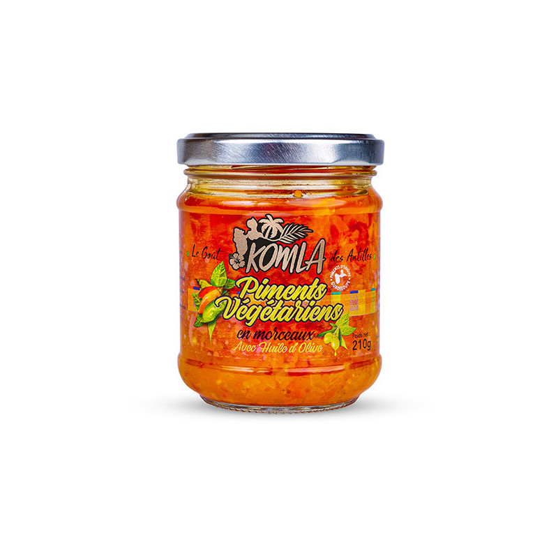 Piment Végétarien en morceaux Komla 210g - Guadeloupe Piment Végétarien en morceaux Komla 210g - Guadeloupe