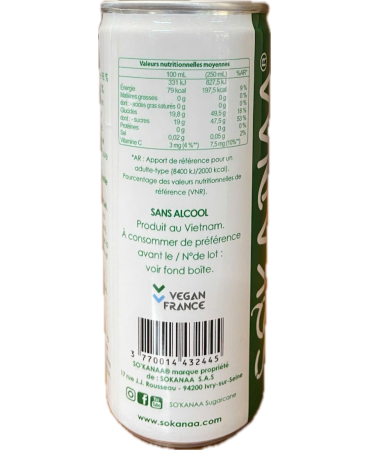 JUS DE CANNE &  Calamansi (Canette  250 Ml)