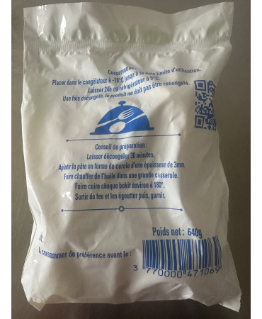 Pâte à Bokits Surgelée – 640 g  (4/160g)