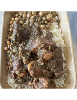 PORC ROUSSI – RIZ & POIS D’ANGOLE (750g)