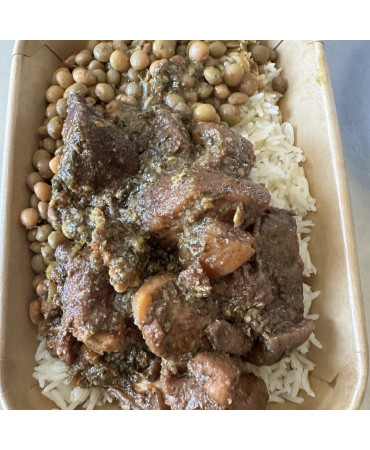 PORC ROUSSI – RIZ & POIS D’ANGOLE (750g)