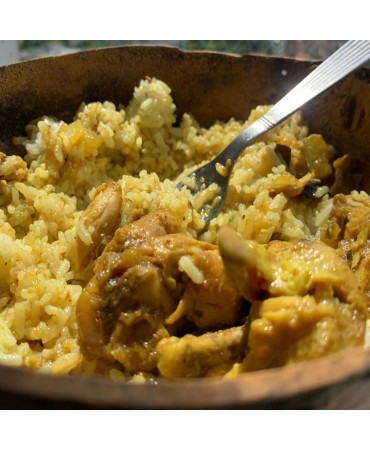 COLOMBO DE  POULET (COQ) : (accompagnement ) RIZ & LENTILLES
