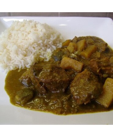 COLOMBO DE CABRI (accompagnement riz blanc  & lentilles ou haricots rouge)